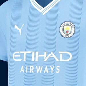 Manchester City Soccer Jersey 2023-24, US Mens M - Authentic